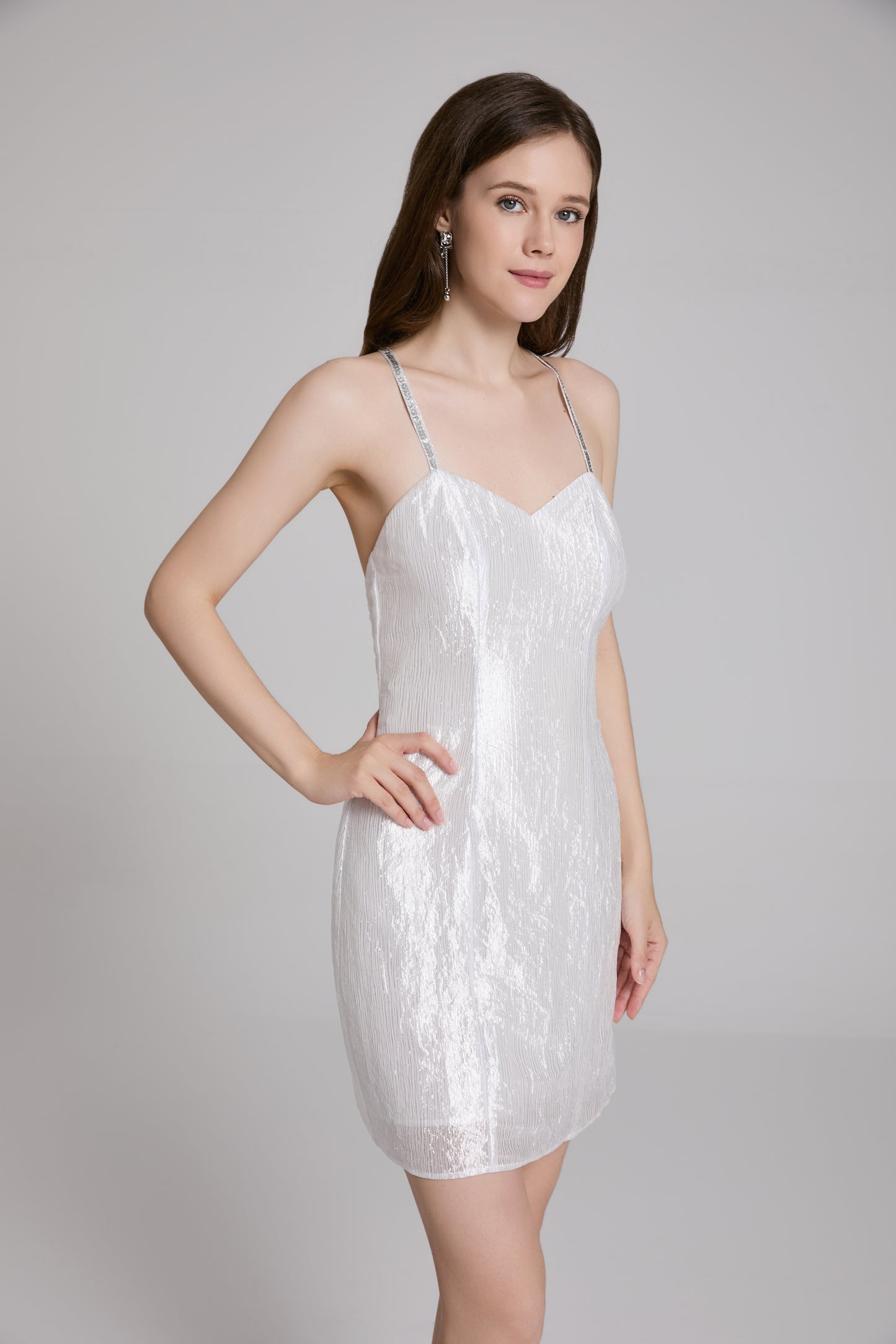 white dress woman elegant party beautiful