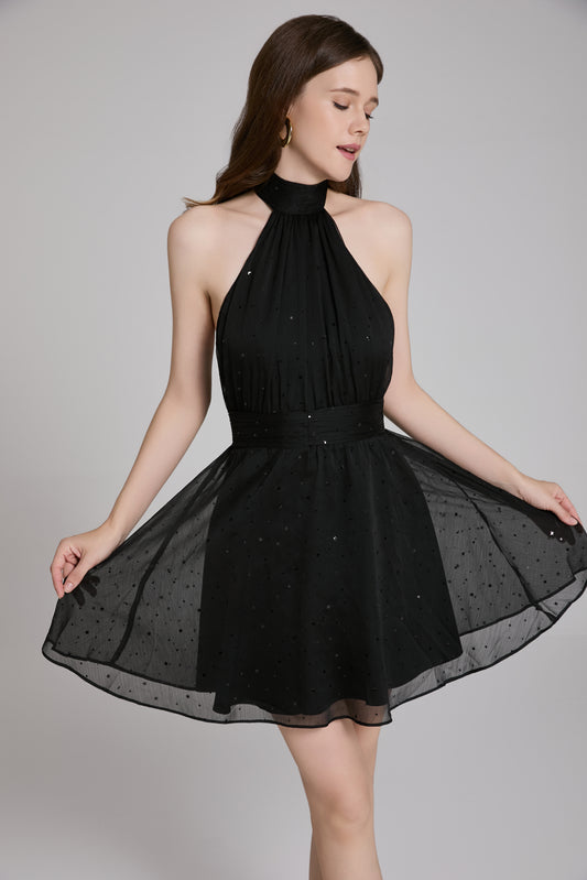 black dress short sleevless